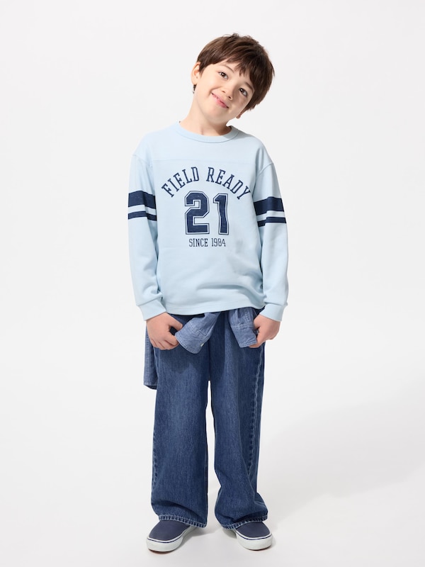 KIDS AIRism Cotton Crew Neck T-Shirt | Long Sleeve