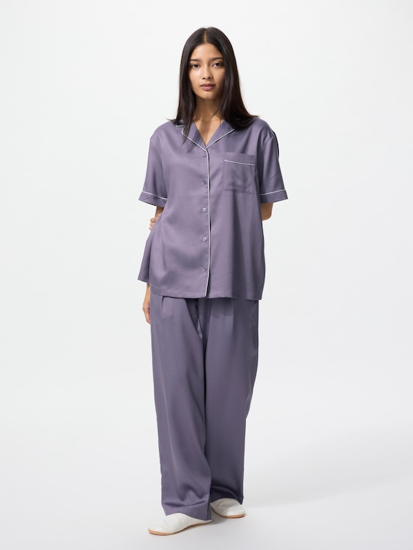 Piyama Satin Lengan Pendek (Celana Panjang)