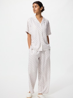 Satin Pajamas Short Sleeve (Long Pants)