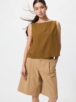 Linen Blend Blouse Sleeveless