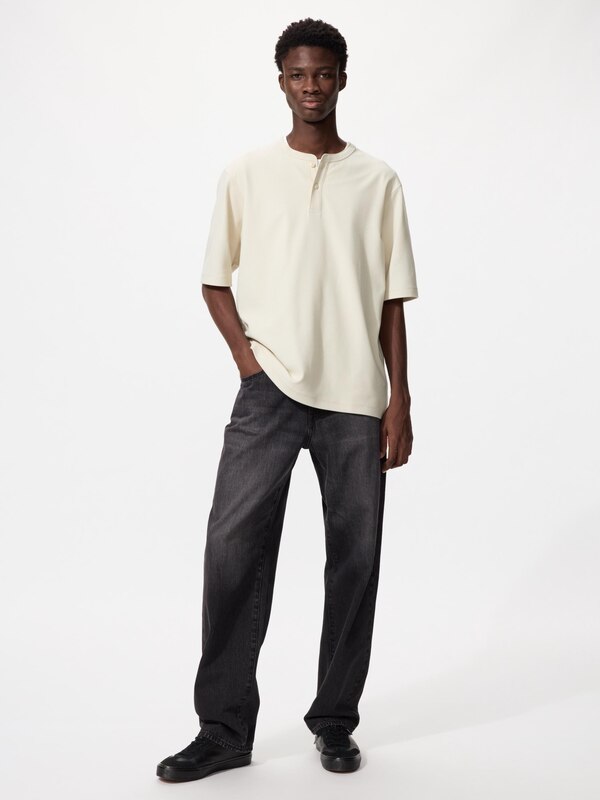 Dry Waffle Henley Neck T-Shirt