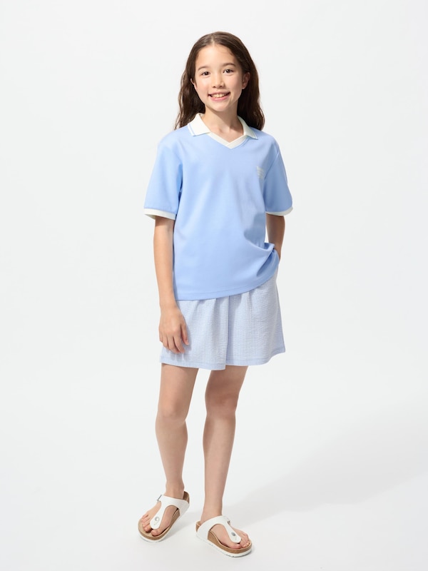 GIRLS AIRism Cotton Cropped Polo Shirt