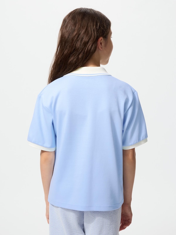 GIRLS AIRism Cotton Cropped Polo Shirt