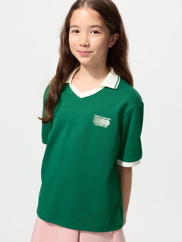 GIRLS AIRism Cotton Cropped Polo Shirt