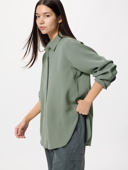 Drape Long Shirt Long Sleeve (Matching Set)
