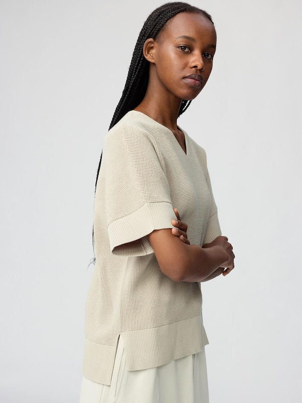 V Neck Sweater Short Sleeve