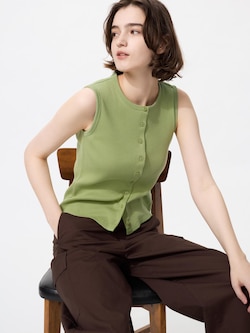 Front Open Shell Top T-Shirt Sleeveless