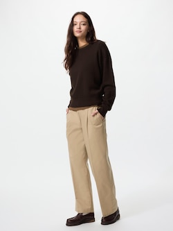 Cotton Pleated Wide Pants