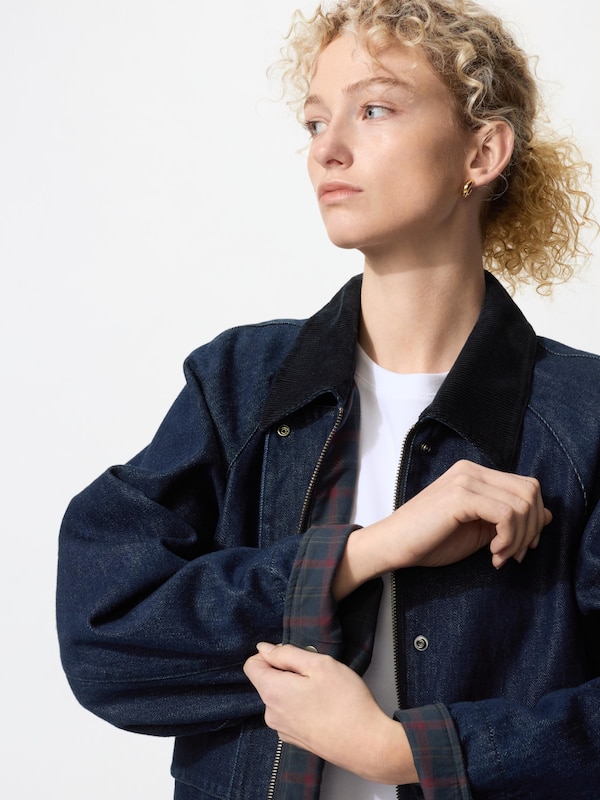 Jaket Pendek Utilitas Denim