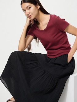 Pointelle Round Neck Mini T-Shirt