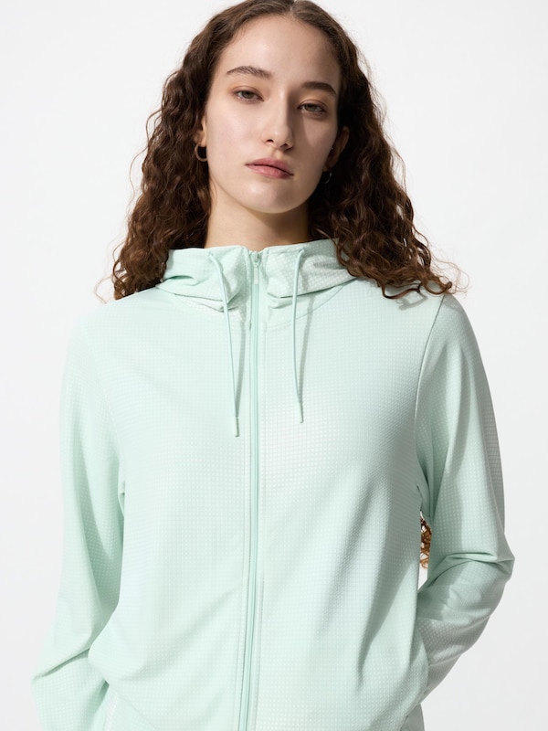 AIRism UV Protection Mesh Full-Zip Hoodie | Printed