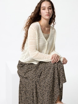 Crochet V Neck Cardigan