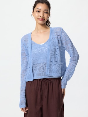 Crochet V Neck Cardigan