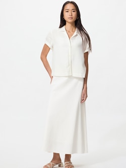 Linen Blend Long Skirt