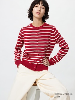 UV Protection Crew Neck Cardigan | Stripe