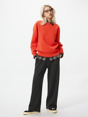 Warm Pile Lined Sweat Wide Pants