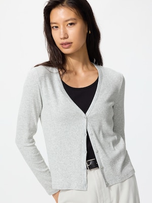Ribbed V Neck Cardigan