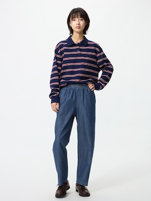 Celana Rileks Katun Ankle Denim