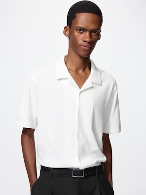 AIRism Cotton Full Open Shirt Short Sleeve