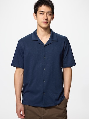 AIRism Katun Kaos Polo Kerah Terbuka Lengan Pendek