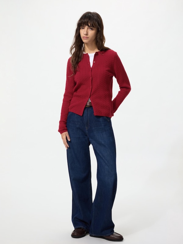 Mini Cable Crew Neck Cardigan