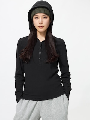 Hoodie Rib Lengan Panjang