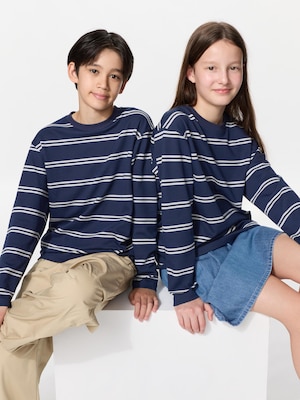 KIDS AIRism Cotton Striped Crew Neck T-Shirt