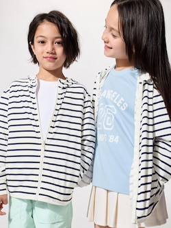 KIDS AIRism Jaket Hoodie Ritsleting Proteksi Sinar UV