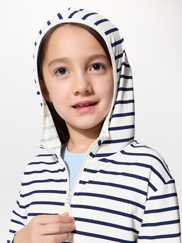 KIDS AIRism Jaket Hoodie Ritsleting Proteksi Sinar UV