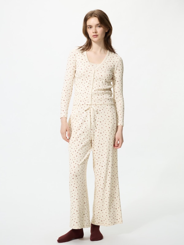 Cardigan Rib Kerah V (Bunga)