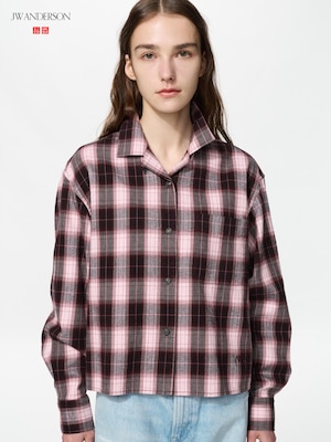 Flannel Boxy Shirt Long Sleeve (Check)