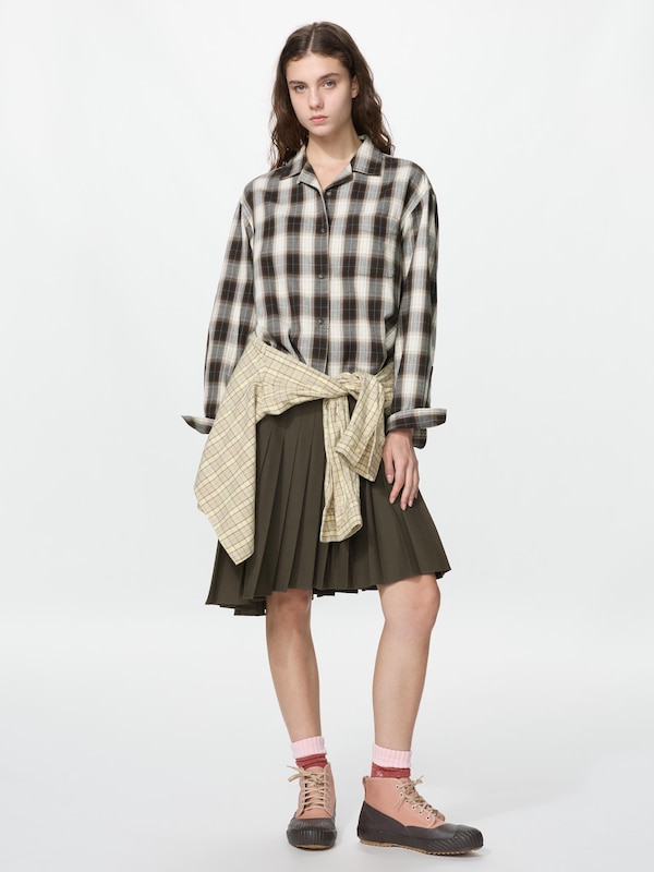 Kemeja Flannel Boxy Lengan Panjang (Kotak)