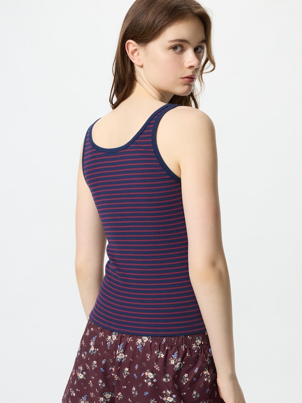 Ribbed Sleeveless Top (Stripe)
