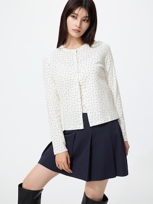 Pointelle Cardigan Long Sleeve (Heart)