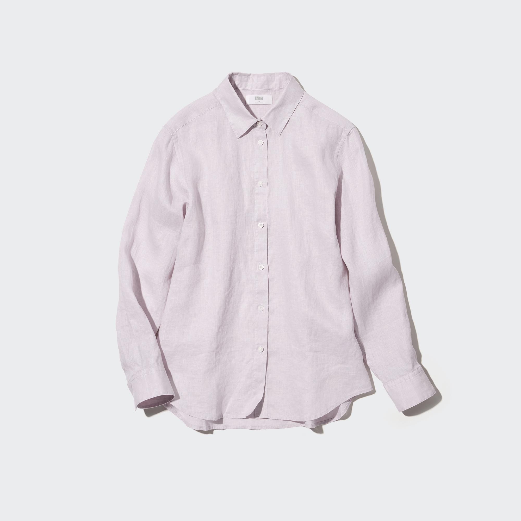 women's linen long sleeve shirts & tops