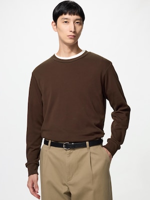 Soft Brushed Crew Neck Long Sleeve T-Shirt