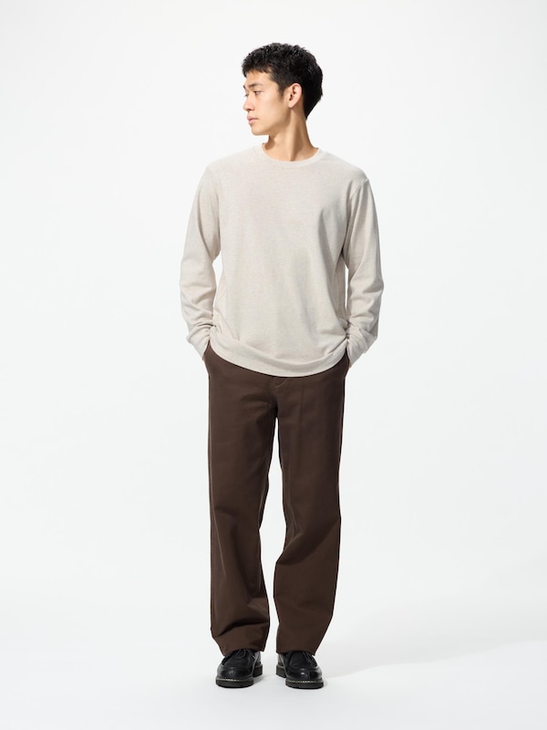 Soft Brushed Crew Neck Long Sleeve T-Shirt