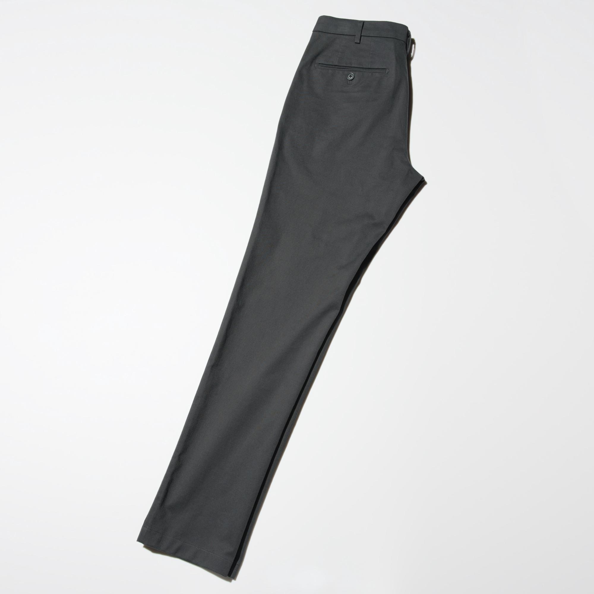 Sleek slim-fit pants with a straight profile from the waist to the hem.