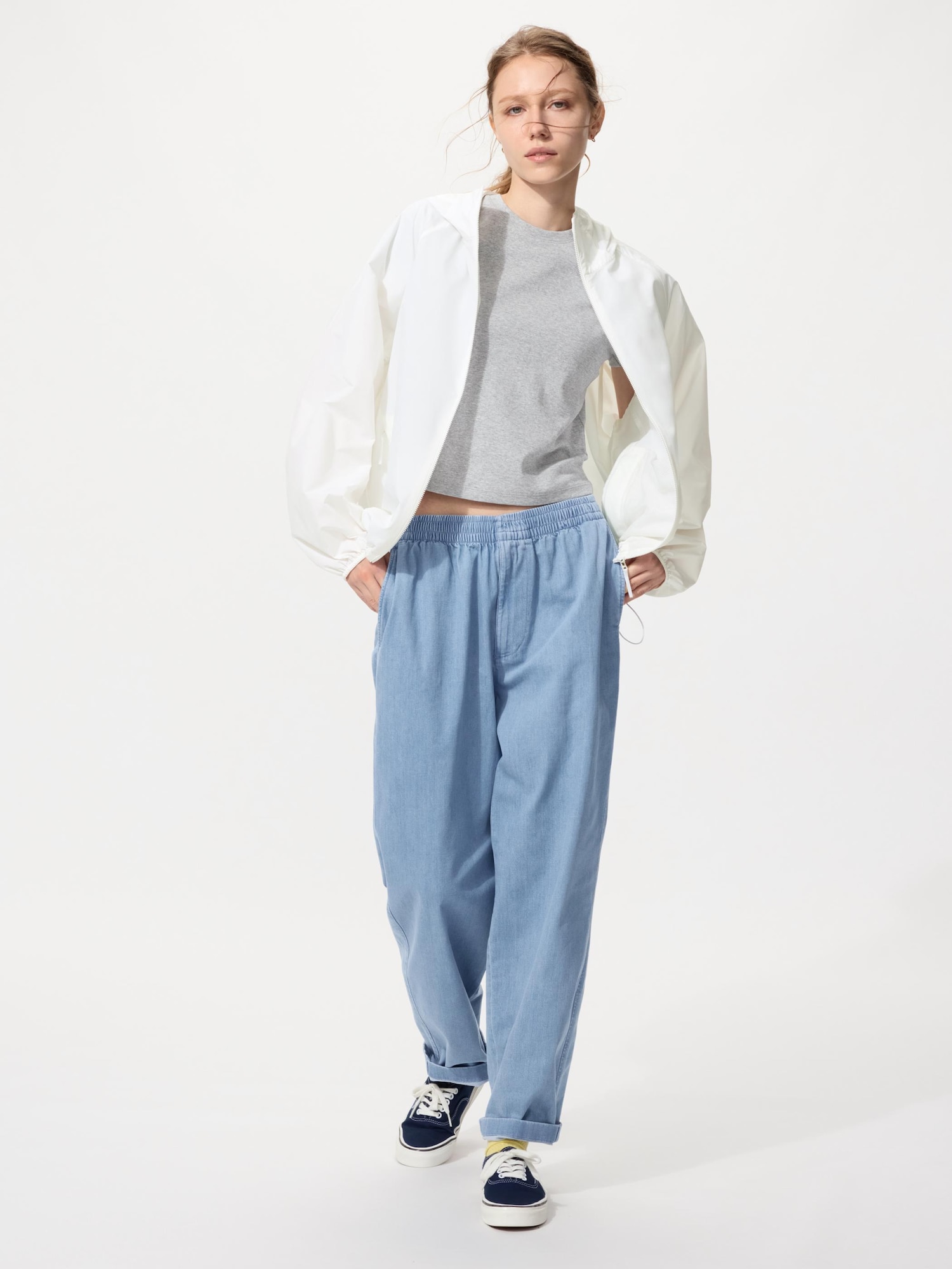Unisex Stretch Easy Ankle Pants (Denim) | UNIQLO IN