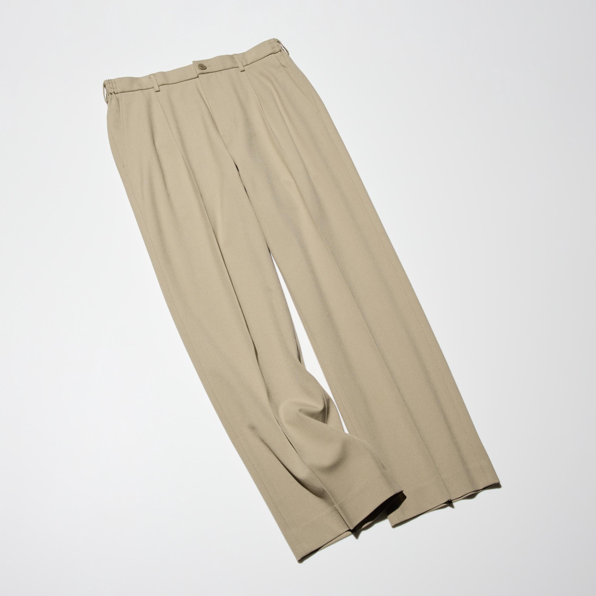 Wide, straight cut with an elegant drape.