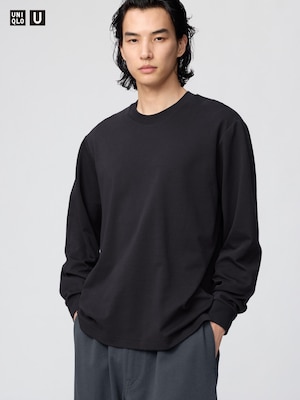 AIRism Cotton Long Sleeve Crew Neck T-Shirt