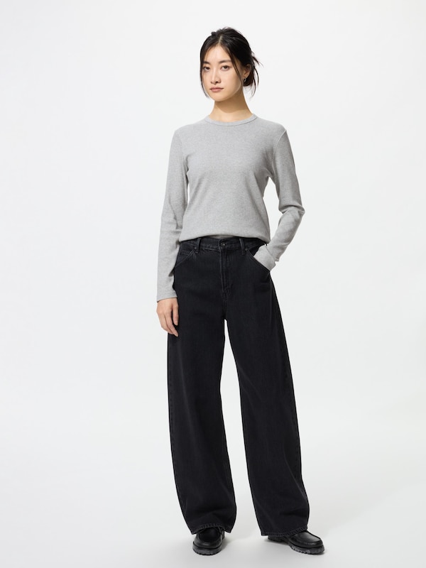 Soft Ribbed Crew Neck T Long Sleeve