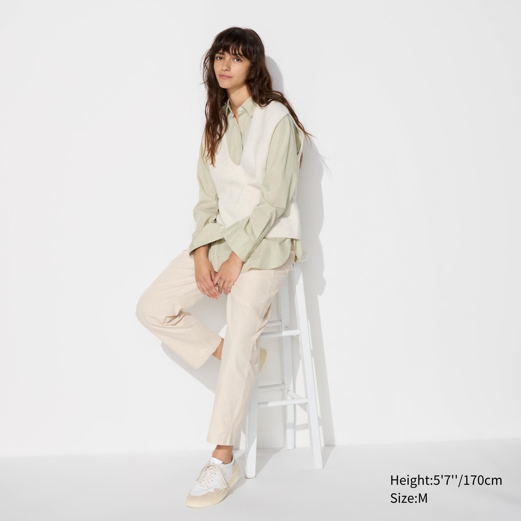 uniqlo cotton relaxed ankle pants｜TikTok Search