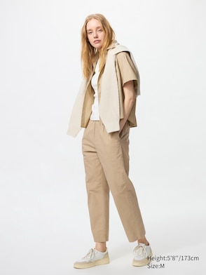 Cotton Relaxed Ankle Pants