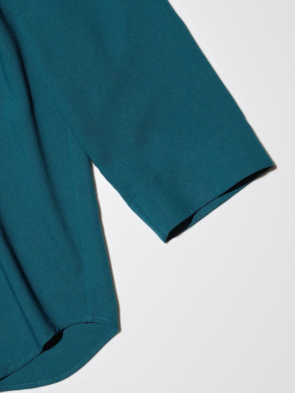 Rayon Skipper Collar Blouse 3/4 Sleeve