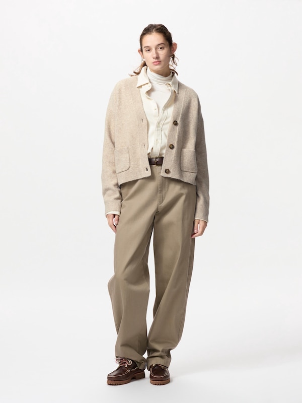 Souffle Yarn V Neck Short Cardigan