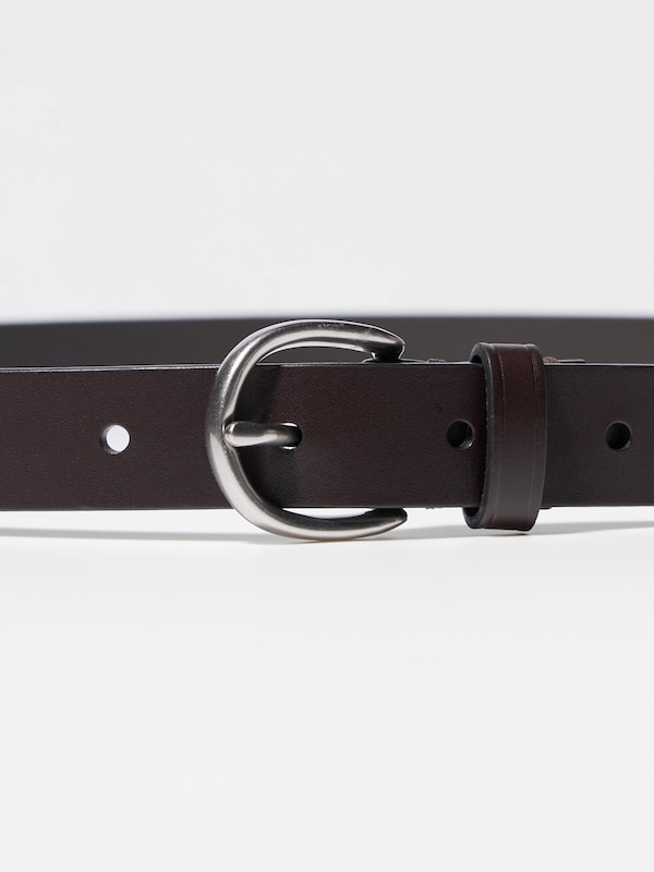 Italian Oiled Leather Narrow Belt