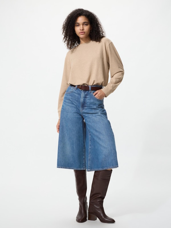 Soft Knitted Fleece Crew Neck T-Shirt