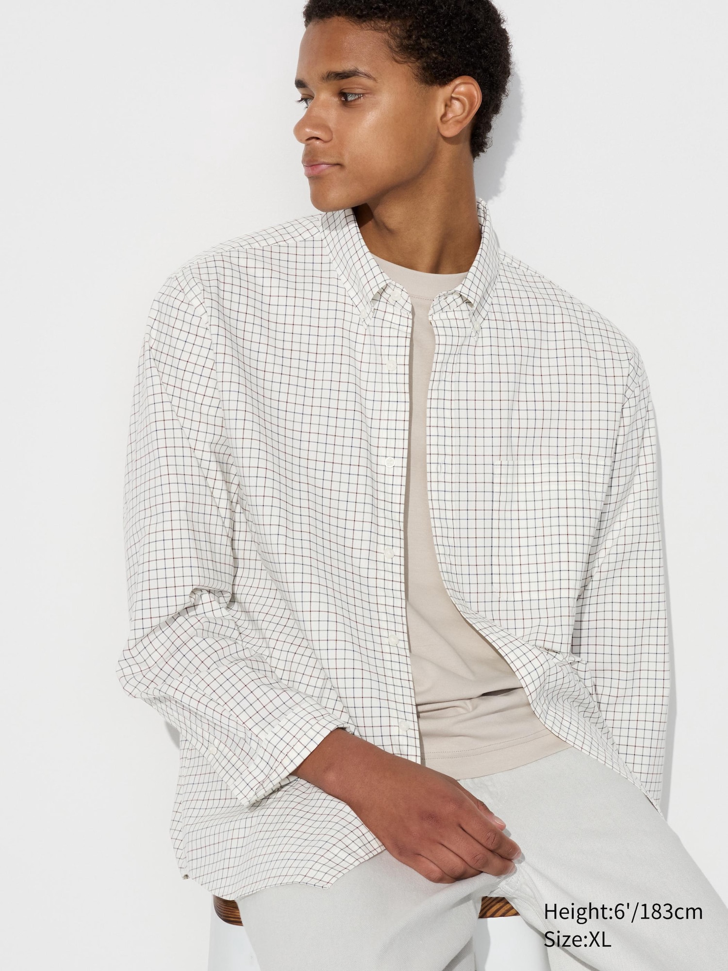 MEN S BROADCLOTH SHIRT LONG SLEEVE UNIQLO IN