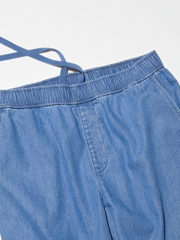 Cotton Relaxed Ankle Pants Denim